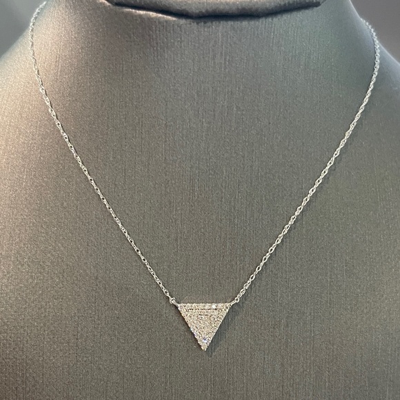 Diamond Triangle Shape Necklace in White Gold
